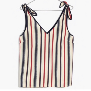 Madewell Tie Strap Top in Ace Stripe XS‎
